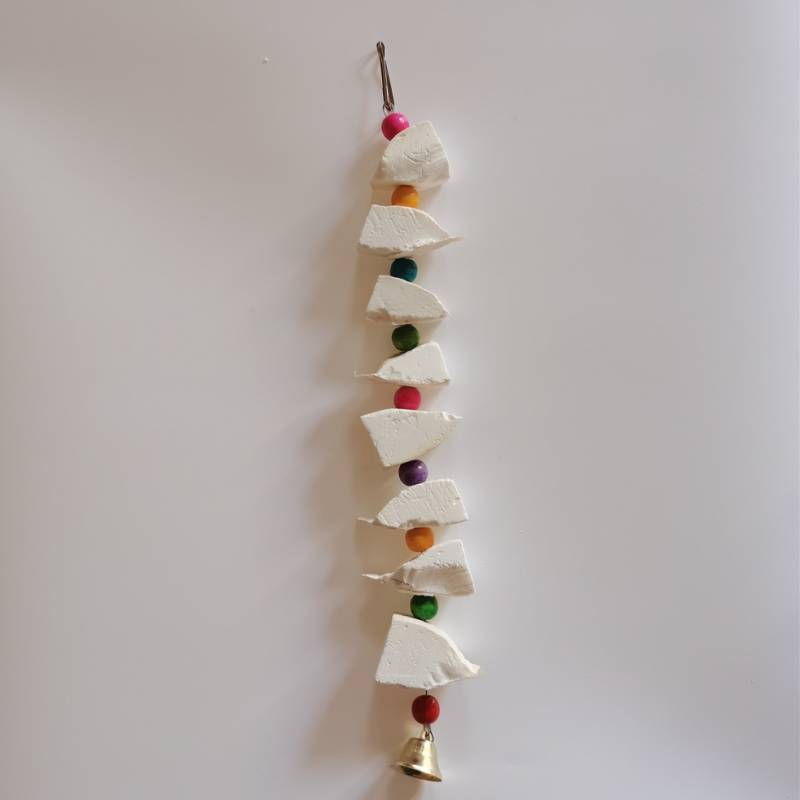 1 szt. Kawałki Kości Mątwy Dzwonki Wietrzne Sznurek Papuga Ptak Zęby Szlifowanie Wapń Szlifowanie Demineralizowane Gryzaki Zabawka