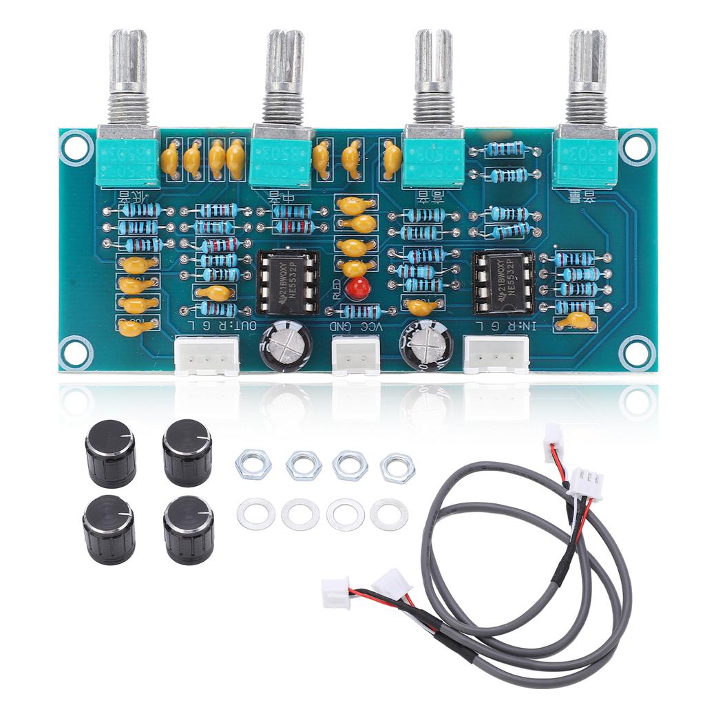 Digital Power Amplifier Board PCB 2 Channels Preamp Board Module NE5532 Chip DC12V 24V