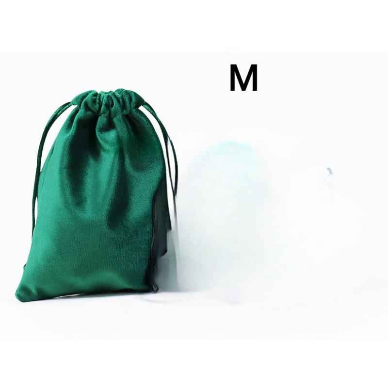 1Pc Vintage Velvet Drawstring Cosmetic Bag Solid Color Red Christmas Gift Bags Wedding Jewelry Packaging Pouches
