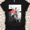 Fake Unicorn T Shirt Sarcastic Animal Print Funny Statement 908PC Soft Homme Versatile Slightl