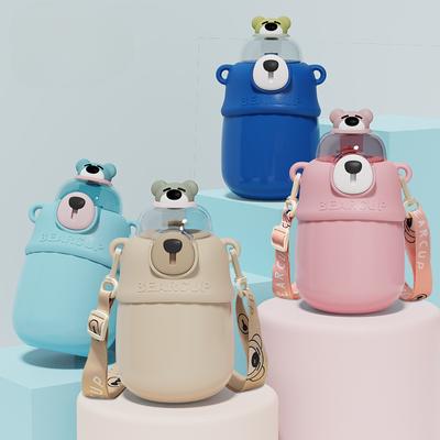 Thermos Cup Bear High Appearance Level Portable Sippy Cup Cup Water Cup Cartoon Ins Student Lange