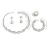 Necklace, Bracelet, Earrings, Ring Set, Four-piece Girl Dinner Dress, Versatile Jewelry