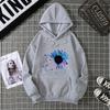 Sudadera con capucha holgada de manga larga con forro de terciopelo para otoño e invierno 7029