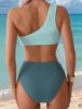 Color-matching Hollow-out One Shoulder Sexy Swimsuit Bikini