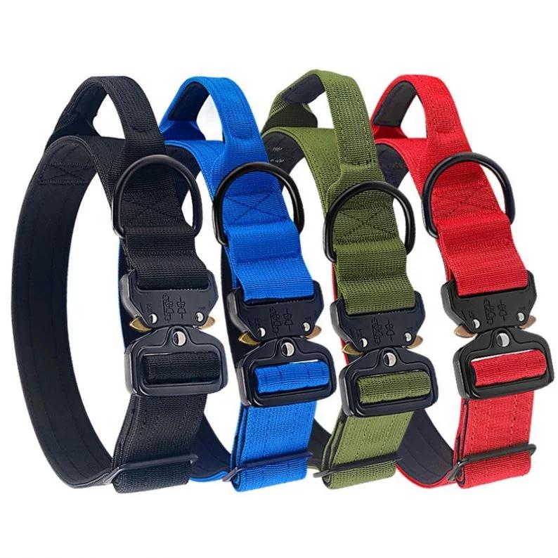 Best Quality Adjustable Nylon Tactical Dog Collar With Control Heavy Metal Buckle For Medium And Large Pet Dogs,Dog Accessories