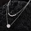 D Color Vvs1 6.5mm S925 Sterling Silver Bubble Moissanite Necklace for Women Bilayer Simple Pendant Jewelry Christmas Gift GRA