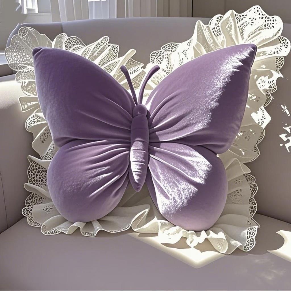 Princess Butterfly Pillow Office Cushion Living Room Bow Decorative Pillow Bedroom Car Sofa Throw Pillow Home Decor Kids Room