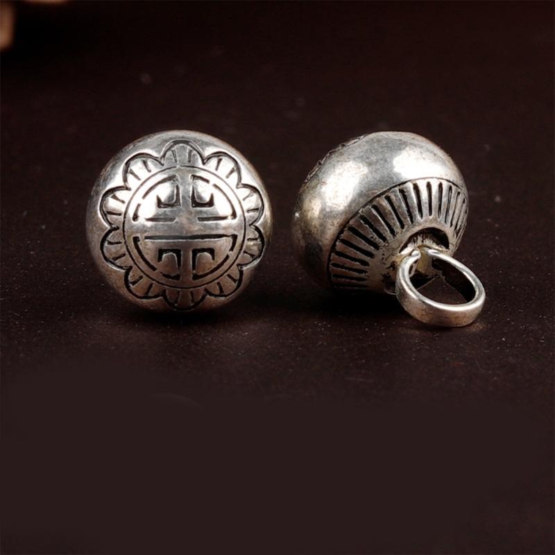 Elegant Silvering Knot Button Bead for Traditional Cheongsam and Shirt Vintage Metal Carved Bead Button for Han Costume
