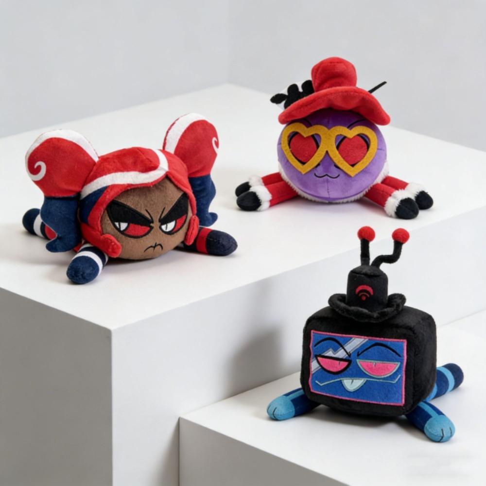 New Popular Item Hazbin Hotel Plush Toy Set - Velvette Vox Valentino The 3VVs Stuffed Dolls Cute Anime Figure Pillow Soft Plushie Gift for Fans & Kids