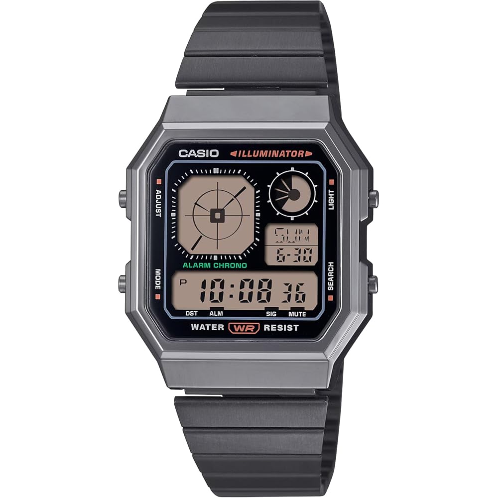 Casio Vintage Series A130WEGG-1A Unisex Dark Gray Metallic Digital Analog Watch
