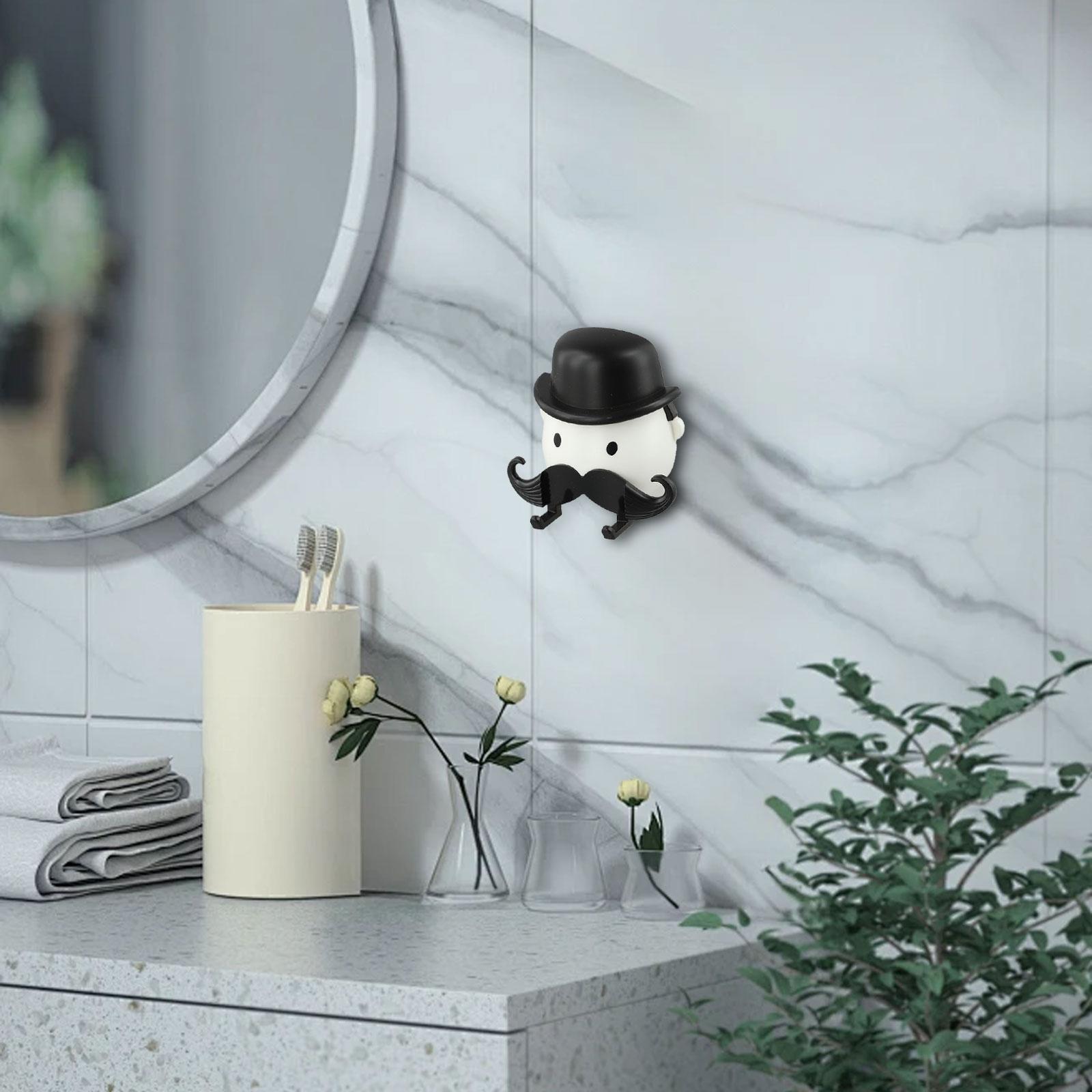

Bathroom Shaver Storage Shower Shaver Holder Bathroom Bearded Gentleman Design PVC Suction Cup For Tiles And Mirrors China Mainland