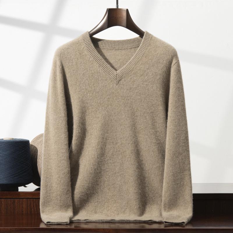Men's Half-High Collar Thickened Cashmere Sweater - Soft Seven-Gauge Knit for Autumn/Winter