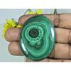 AA++ 141Cts. Natural Green Malachite Oval Cabochon Loose Gemstone 39X52X04MM D-47