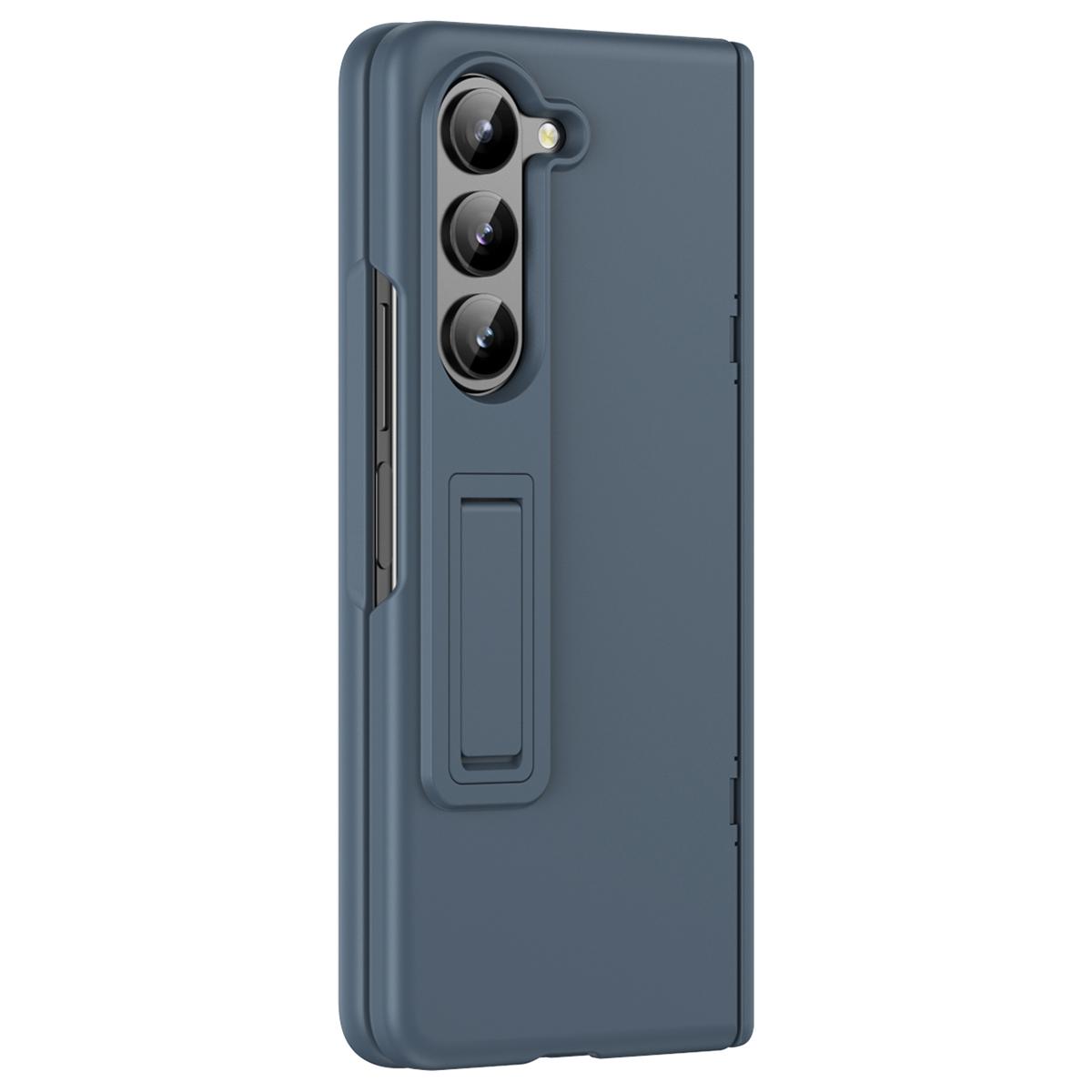

For Samsung Galaxy Z Fold6 5G Case Hard PC Anti-Drop Phone Cover with Kickstand Grey