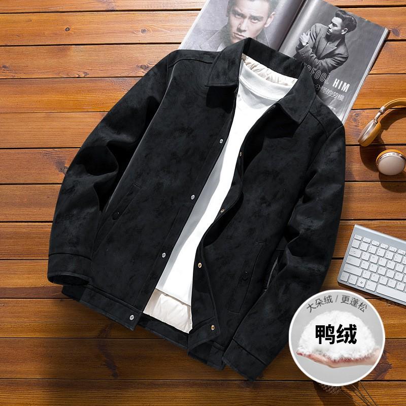 Mens Oversized Casual Down Jacket With Turn-Down Collar Lightweight Winter Coat Urban Streetwear