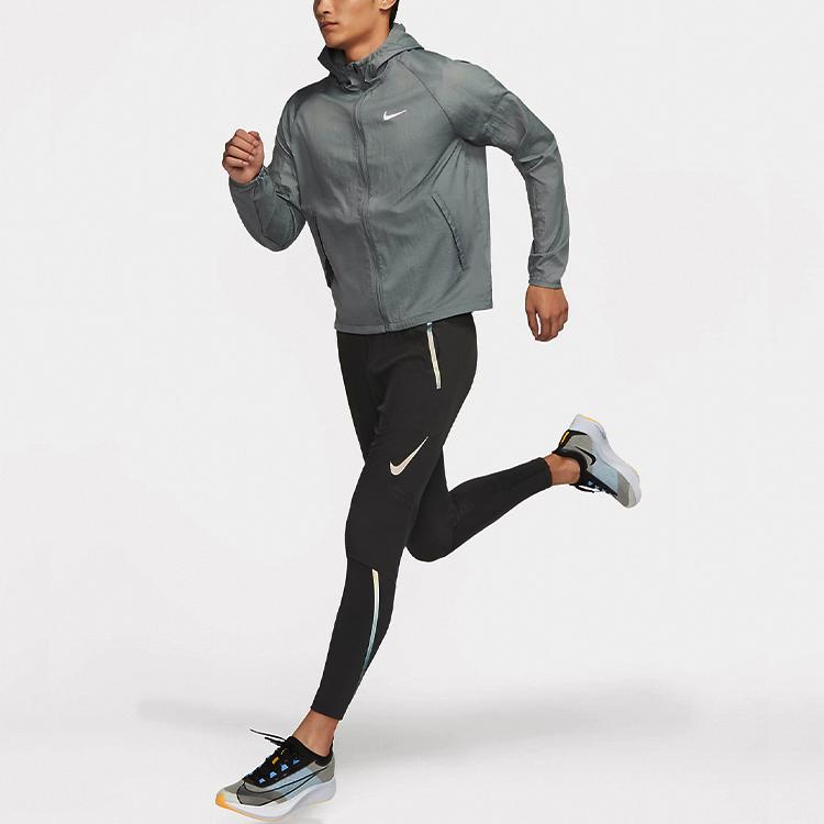 Nike Essential Logo Print Reflective Casual Sport Hooded Jacket Men Jacket Smoke-Grey CU5359-084