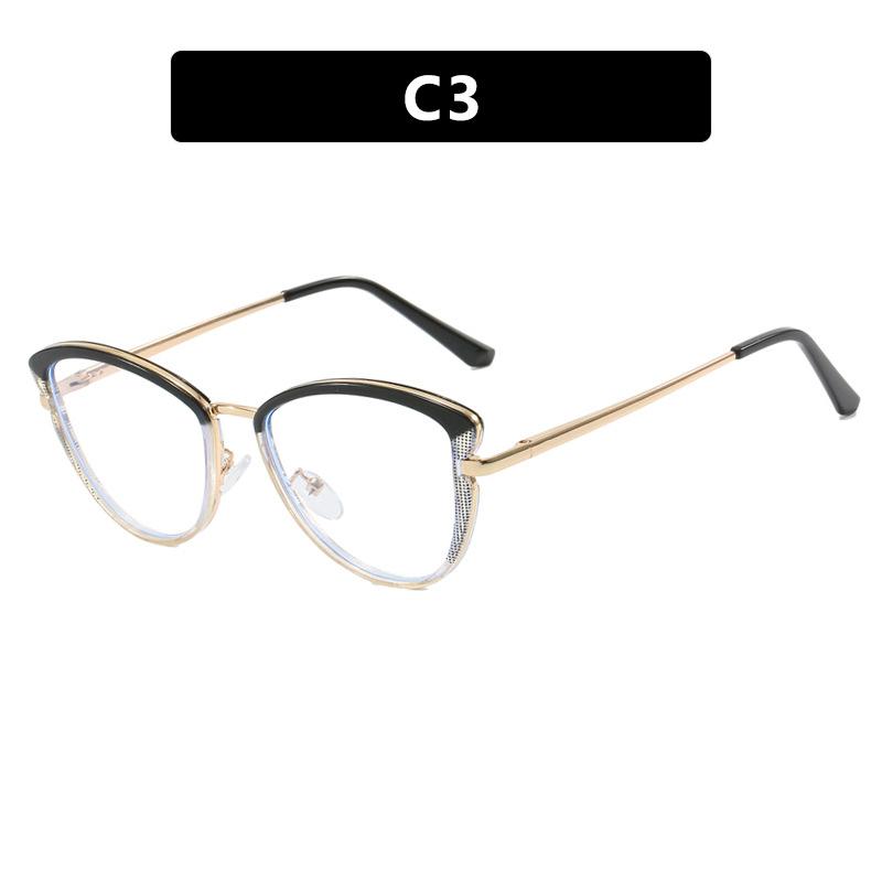 Cat Eye flat mirror TR90 anti blue light glasses frame fashionable color matching can be matched with myopia glasses frame