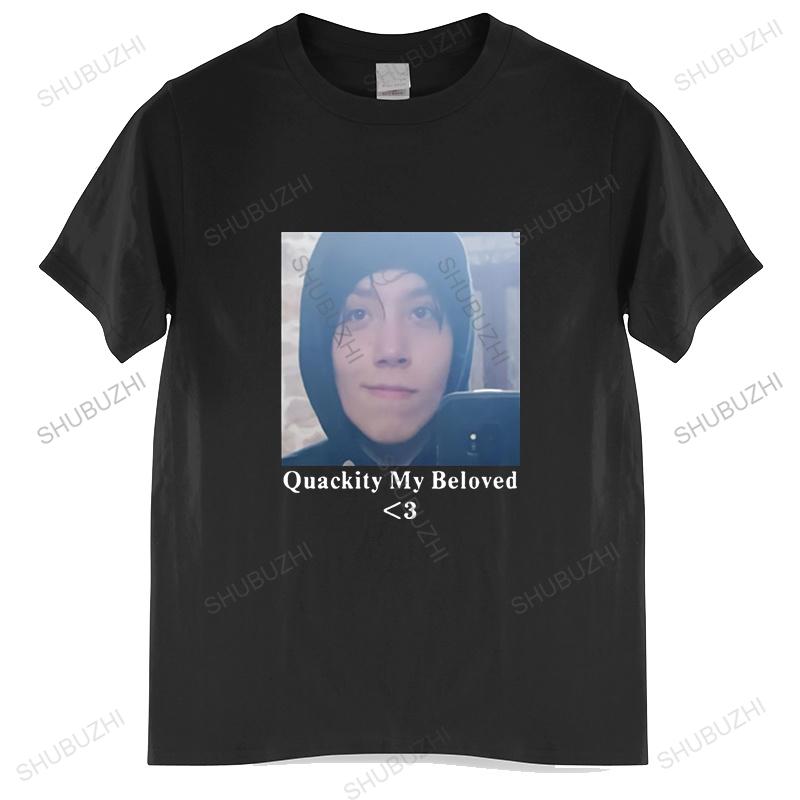Classic Quackity My Beloved T Shirt Cotton Funny Geek Casual Tops Tee Homme EU Size Breathable brand Black Tshirt S