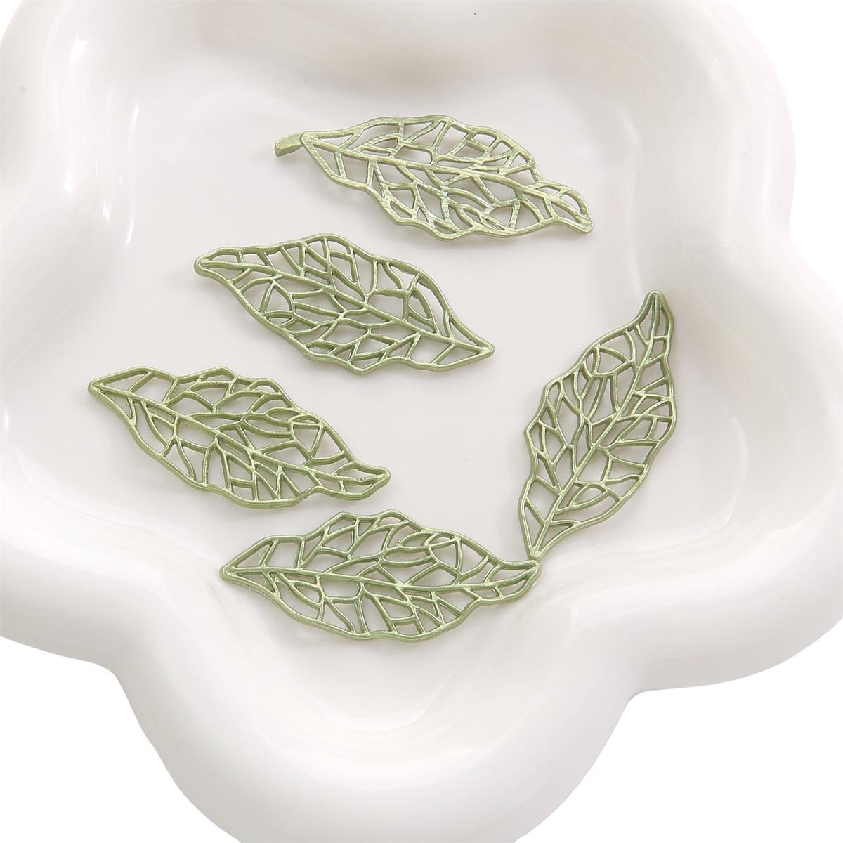 

1-2 шт./пакет из сплава с зелеными листьями, подвеска, браслет, ожерелье, серьги, ювелирные аксессуары 20x49mm 1pc/bag