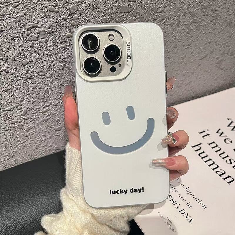 The new simple smiley face is suitable for iphone17 mobile phone case Apple 15promax/16 Europe and America 13pro12/11x.