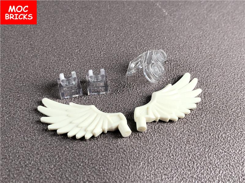 10pairs/lot MOC Bricks Wings Feathered Folded Spread Figure Body Part 11100 6133 Educational Building Blocks Kids Toys