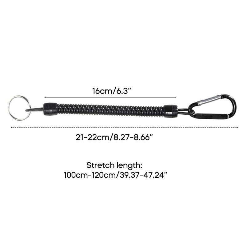 Retractable Spring Elastic Rope Security Gear Tool For Outdoor Hiking Camping Anti-lost Phone Keychain 21cm-22cm