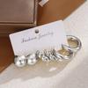 6Pcs Vintage Smooth Water Drop C-Earrings Set for Women Geometric Gold Color Circle Hoop Earring Zircon Ear Studs Jewelry Gifts