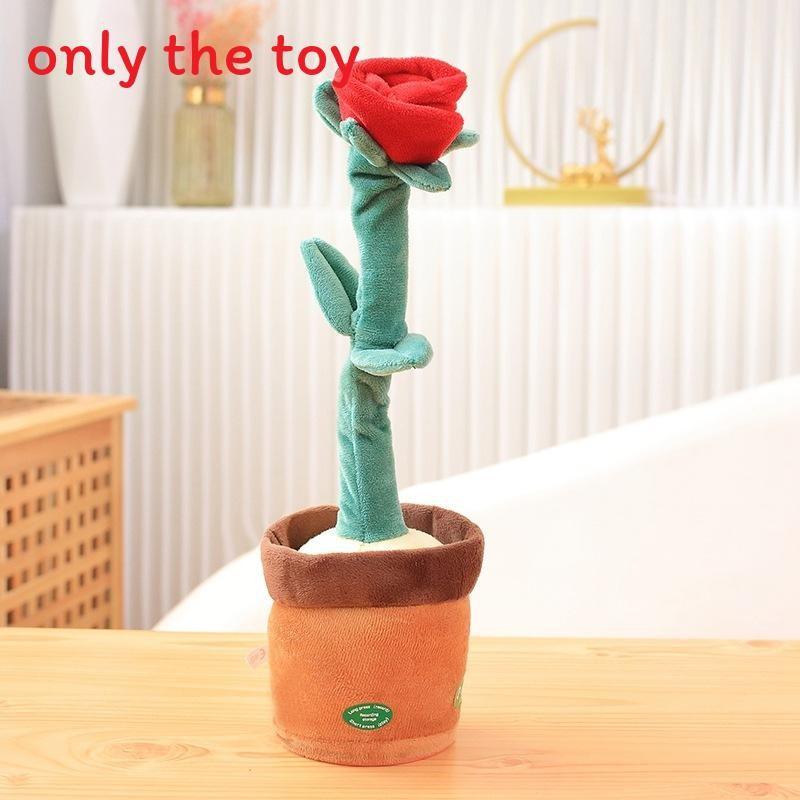 Plüschtier Rose Cow Rabbit Esel mit Tanz- und Sprachwiedergabe – Geschenk für Kinder