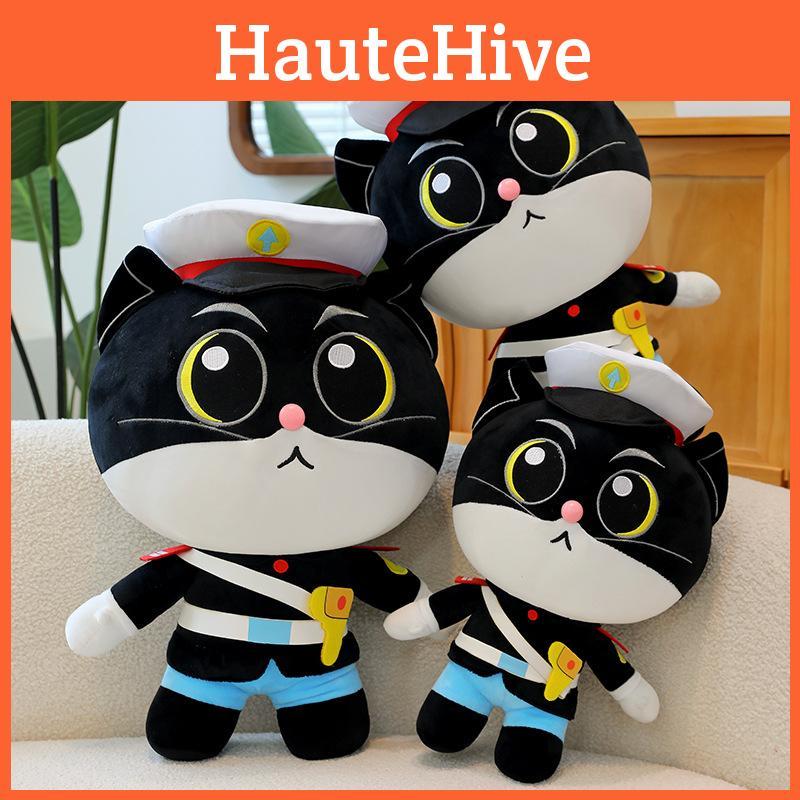 Adorable Black Cat Plush Toy Soft Cuddly Pillow Gift For Girls And Kids
