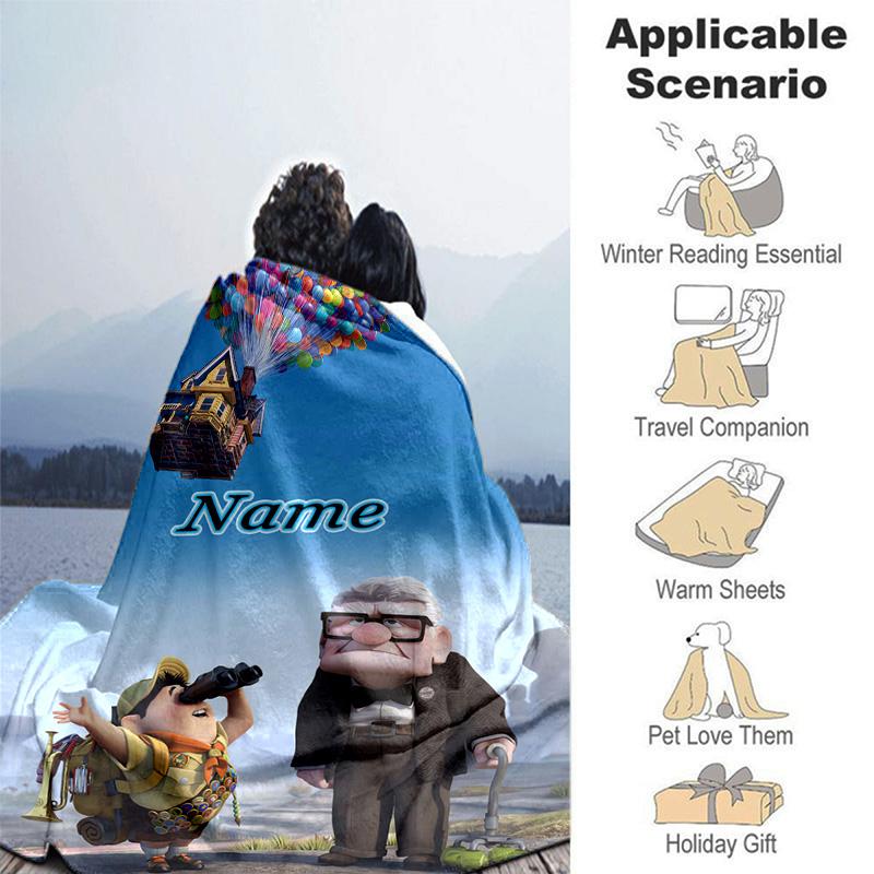Custom 1pc Adventure Balloons Flags. Blanket, Soft And Comfortable Blanket, Casual Warm, Camping Travel Blanket, Birthday Gift Q910316