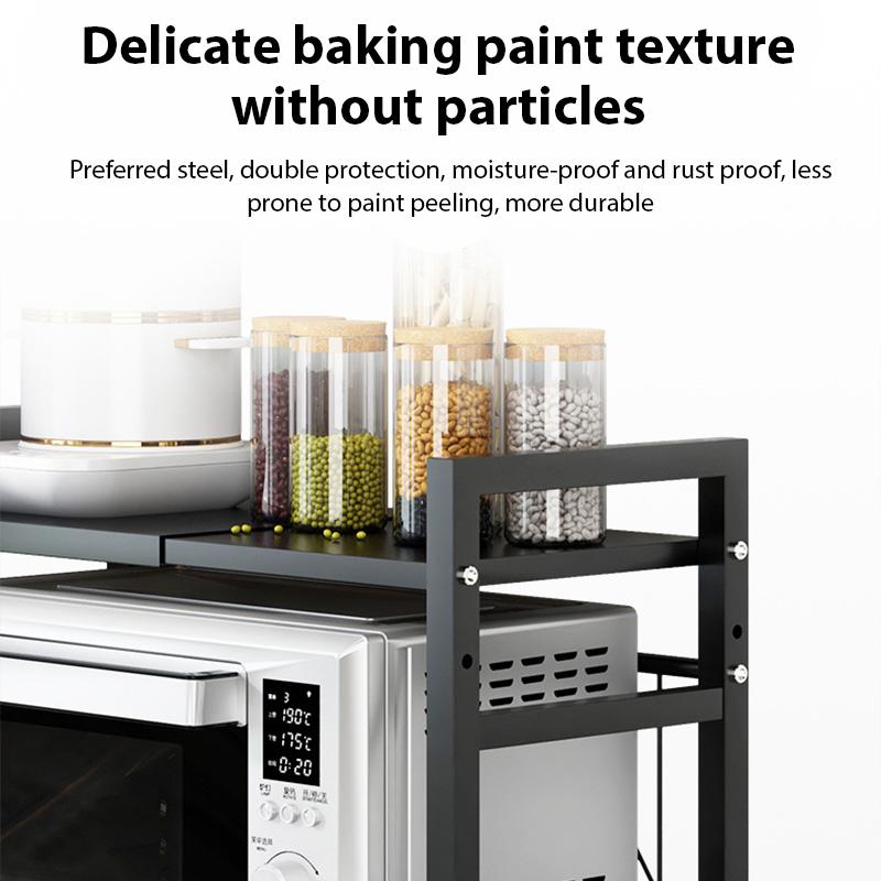 Kitchen Microwave Oven Shelf Retractable Countertop Oven Bracket Household Rice Cooker Storage Racks Kitchen Organizer