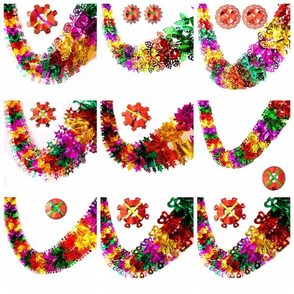 DIY Christmas Foil Garlands 3D Shiny Metallic Foil Decorations Christmas Tree Decorations  Garden