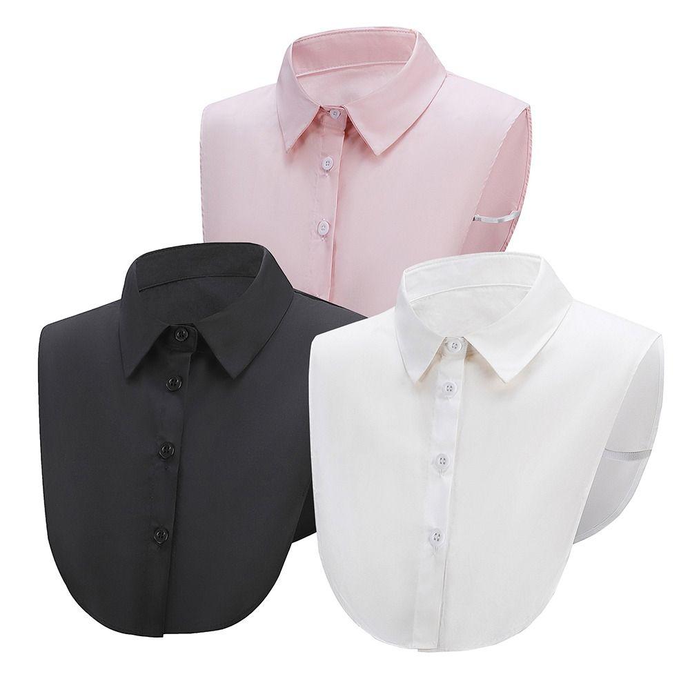 Cotton Fake Collar Solid Shirt Lapel Blouse Top Exquisite Neckline Decorative for Men Women
