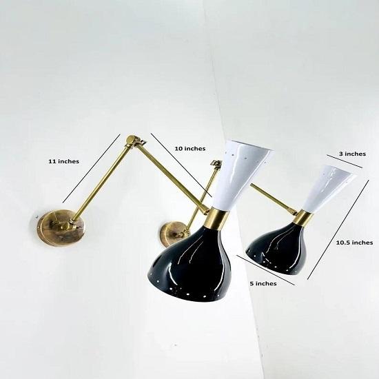 Pair of Brass Stilnovo Modern Diabolo Wall Sconces – Contemporary Wall Lamp Fixtures