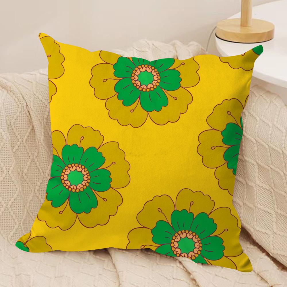 Chinese Flower Cushion Cover Soft Plush Fabric DoubleSided Printed Sofa Cushion Cover for All Seasons Home Decor Gift