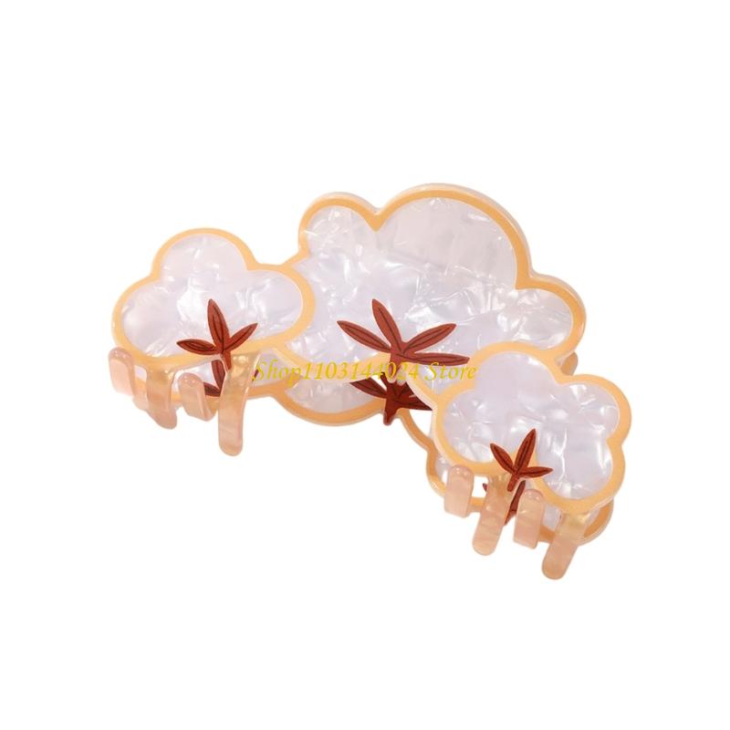 

N5KE Unique Tree Stump Cloud Hair Accessory Fashionable Acrylic Barrettes For Girls clouds