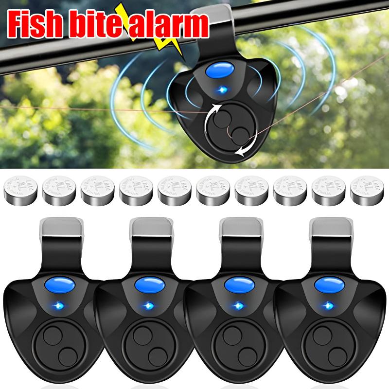 New Carp Fishing Clip Set Rod Electronic LED Light Indicator Fish Bite Sound Alarm Bell Sensor Fishing Accessories for Rods
