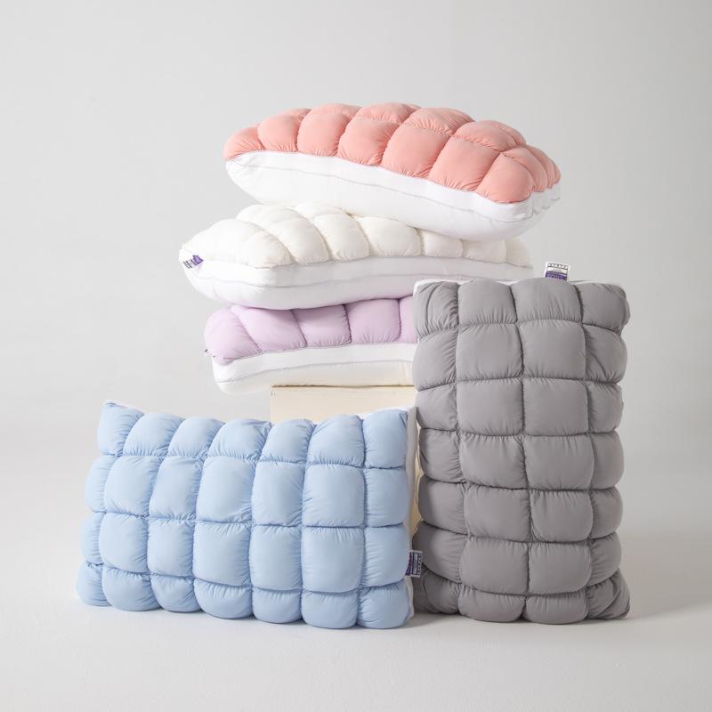 Flauschiges Wolkenbrot-Puffkissen, gesteppte Kuppel, Daunenalternative Füllung, Nylonhülle, Hotelstil, weiches Bettkissen