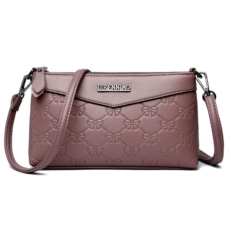 

Small bag women s bag 2025 new mini clutch bag shoulder bag textured soft leather middle-aged mother bag messenger bag фиолетовый
