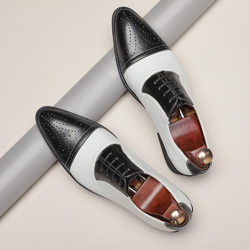 

European and American British style men s shoes Brock flower business leather shoes men s pointed leather shoes 38 чёрный