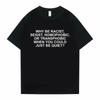 Por Que Ser Racista Camiseta Frank Tendência Hip Hop Loiro Camiseta Hip-Hop Oceano Manga de Camiseta Harajuku Roupas de Manga