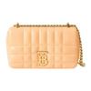 Peach Quilted Leather TB Monogram Chain Crossbody Bag With Gold Hardware For Daily Use