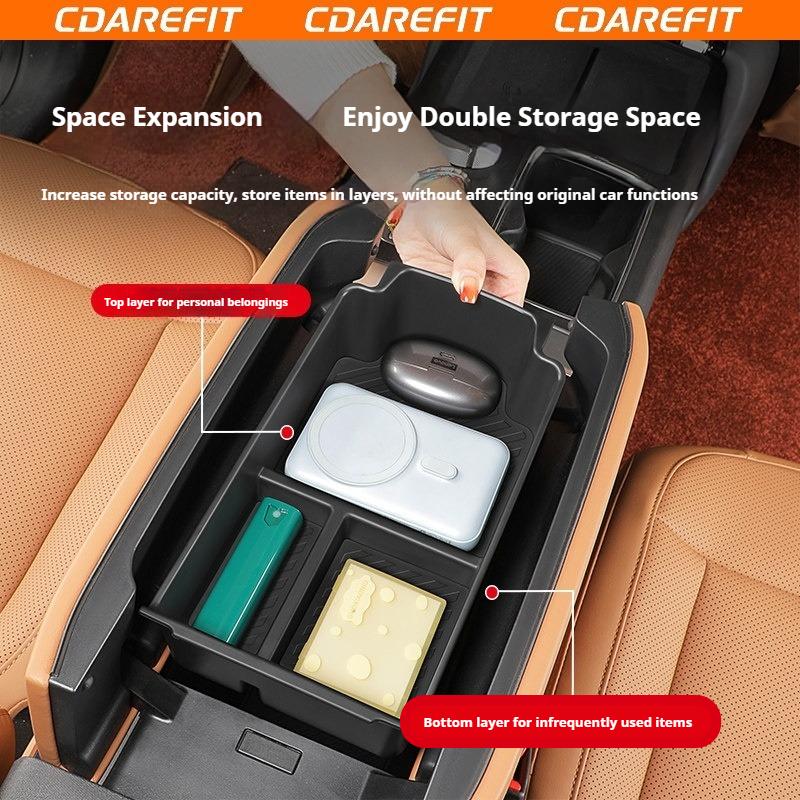 For Chery iCAUR V27 Car Armrest Box Expand Storage Box Center Console Armrest Storage Compartment Storage Modification Accessory