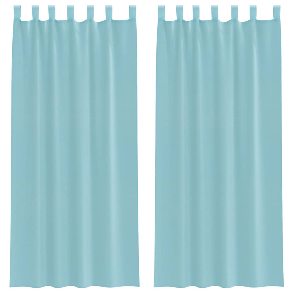 Voile Curtains with Rod Pockets 2 pcs Turquoise