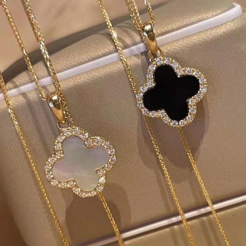 Clover Charming Fourleaf Necklace Alloy Material Style Korean