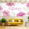 Leowefowa Mother's Day Light Banner 16x7ft Pink Floral Garage Door Decor
