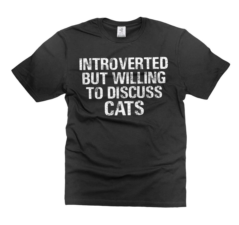 Introvert T-Shirt Cat owner Shirt Cat Mom Cat Dad shirts Anti social person tee XL