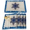 4PCs Jewish Style Linen Placemats for Dining Table Kitchen Accessories Rustic Vintage Washable Table Mats Party Decorations