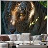 Realistic Tiger Face Jungle Wildlife Wall Tapestry Machine Washable All Season Decor Art Print Animal Nature Design Home