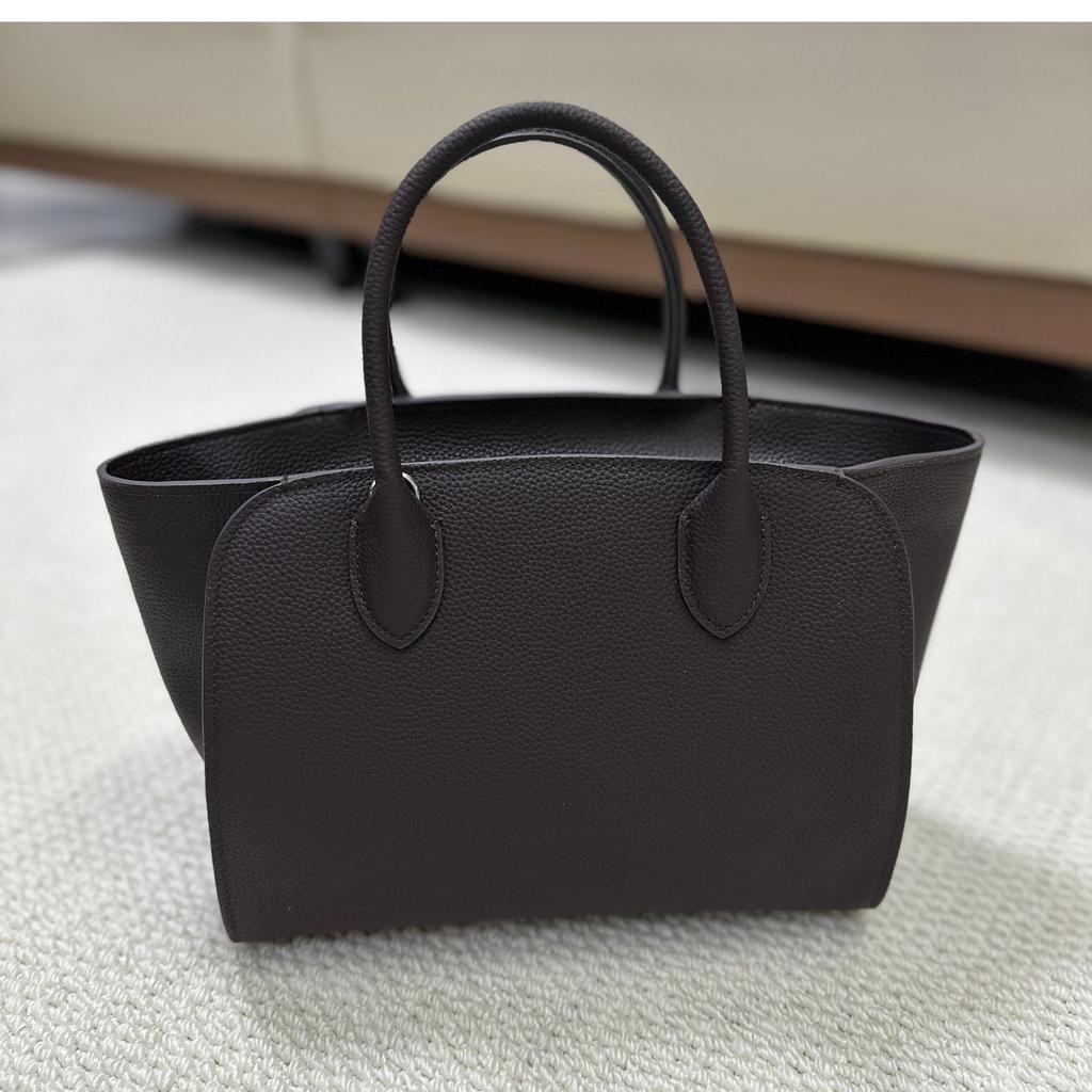 Cross-border explosive tote bag, high-end cowhide handbag, large-capacity messenger, simple commuter women's bag, minimalist style